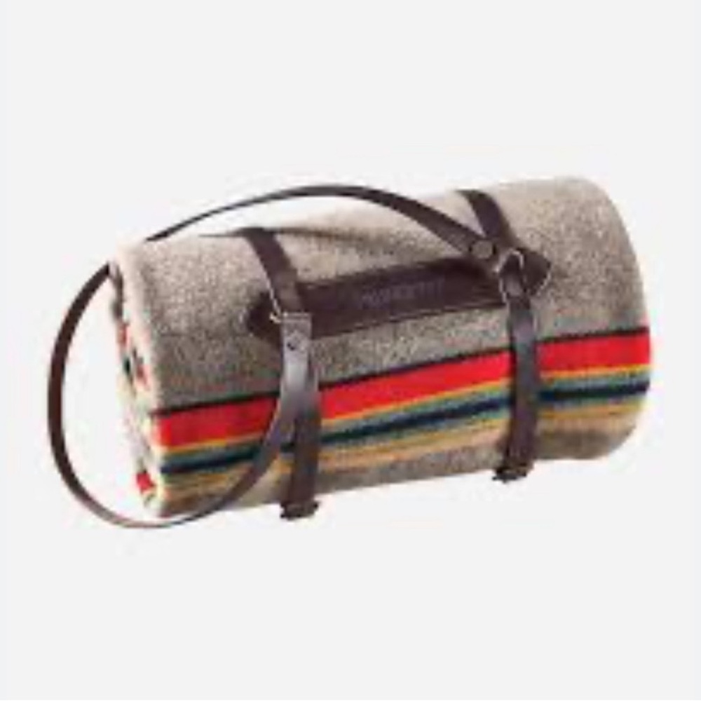Pendleton Brown Leather Adjustable Blanket Carrier - image 2